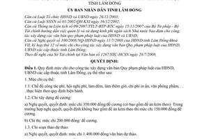 Quyết định 33/2008/QĐ-UBND mức chi cho công tác xây dựng văn bản quy phạm pháp luật