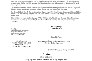 Thông báo 5367/TB-SXD-QLSXKD xử lý hồ sơ đăng ký cấp chứng chỉ hành nghề xây dựng vi phạm quy chế cấp chứng chỉ hành nghề kiến trúc sư, kỹ sư