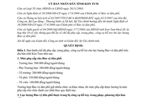 Quyết định 32/2008/QĐ-UBND phụ cấp trang phục công cụ hỗ trợ Bảo vệ dân phố Kon Tum