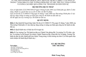 Quyết định 1414/QĐ-BTP Kế hoạch thực hiện Chỉ thị 21/2008/CT-TTg