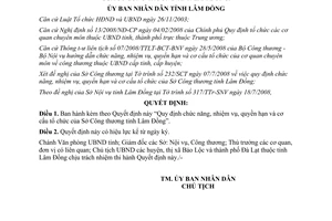 Quyết định 2104/QĐ-UBND 2008 chức năng nhiệm vụ Sở Công thương Lâm Đồng