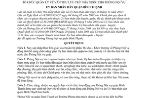 Quyết định 5843/QĐ-UBND nhập Ban tôn giáo,chuyển Bộ phận thi đua-khen thưởng vào Phòng Nội vụ,bổ sung chức năng tổ chức quản lý văn thư lưu trữ NN