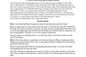 Quyết định 5844/QĐ-UBND th&#224;nh lập Ph&#242;ng Tư ph&#225;p - quận B&#236;nh Thạnh