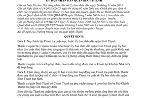 Quyết định 5851/QĐ-UBND thành lập Thanh tra quận Bình Thạnh