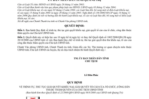 Quyết định 22/2008/QĐ-UBND trình tự, thủ tục giải quyết khiếu nại, tố cáo