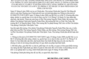 Thông báo 199/TB-VPCP kết luận Thủ tướng Chính phủ Nguyễn Tấn Dũng tính hợp pháp Thông tư liên tịch 03/2008/TTLT-BYT-BNV