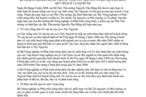 Thông báo 200/TB-VPCP kết luận Thủ tướng Nguyễn Tấn Dũng họp kế hoạch trồng cao su tỉnh Tây nguyên kết quả quy hoạch 3 loại rừng