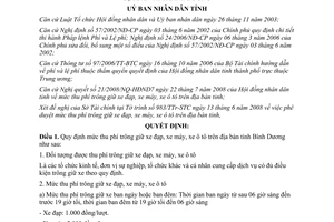 Quyết định 35/2008/QĐ-UBND phí giữ xe đạp xe máy xe ô tô Bình Dương