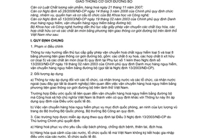 Thông tư 10/2008/TT-BKHCN thủ tục cấp giấy phép vận chuyển hoá chất nguy hiểm ôxy hóa hữu cơ ăn mòn bằng phương tiện giao thông cơ giới đường bộ