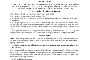 Quyết định 23/2008/QĐ-UBND quy định hạn mức giao đất ở, hạn mức công nhận quyền sử dụng đất ở thửa đất có vườn ao tỉnh Quảng Trị