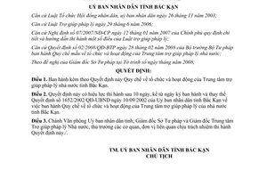 Quyết định 1491/2008/QĐ-UBND tổ chức hoạt động Trung tâm trợ giúp pháp lý