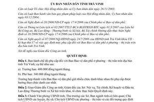 Quyết định 13/2008/QĐ-UBND phụ cấp Ban bảo vệ dân phố phường thị trấn Trà Vinh