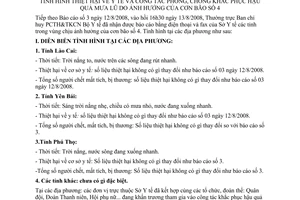 Báo cáo 804/BC-BYT tình hình thiệt hại y tế công tác phòng, chống khắc phục hậu quả mưa lũ  bão 4