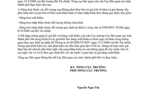 Công văn  4269/TCHQ-KTTT Khai báo tờ khai trị giá