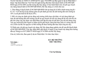 Công văn  172/BXD-KTXD Thực hiện QĐ 06/2005/QĐ-BXD  Định mức chi phí quy hoạch xây dựng