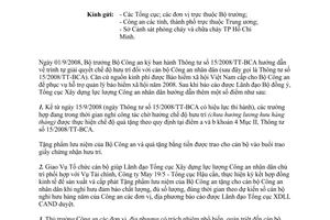 Công văn 3872/X11-X13 năm 2008 thực hiện Thông tư 15/2008/TT-BCA