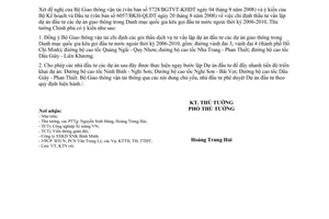 Công văn 1482/TTG-KTN chỉ định thầu tư vấn lập dự án đầu tư các dự án giao thông trong Danh mục quốc gia kêu gọi đầu tư nước ngoài thời kỳ 2006 - 2010