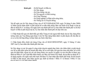 Công văn 5878/UBND-ĐTMT thẩm quyền thẩm định và phê duyệt hồ sơ đấu thầu