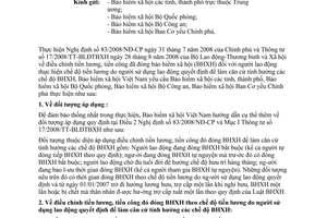 Công văn 3200/BHXH-CĐCS Hướng dẫn thực hiện điều chỉnh tiền lương, tiền công đã đóng BHXH theo NĐ 83/2008/NĐ-CP