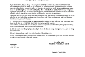 Công văn  5480/LĐTBXH-DN  thực hiện biểu mẫu, sổ sách trong dạy nghề