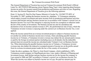 Official Dispatch No. 3312/TCT-CS, On business income tax policy for profits