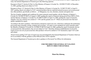 Official Dispatch No. 3537/TCT-CS, on value-added tax (VAT) rates