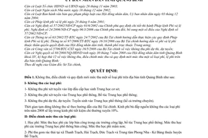 Quyết định 13/2008/QĐ-UBND  không thu, điều chỉnh quy định mới mức thu phí trên địa bàn tỉnh Quảng Bình