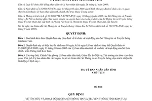 Quyết định 40/2008/QĐ-UBND tổ chức hoạt động Sở Thông tin Truyền thông Kon Tum