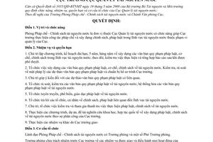 Quyết định 75/QĐ-TNN quy định chức năng, nhiệm vụ, quyền hạn và cơ cấu tổ chức của Phòng Pháp chế - Chính sách tài nguyên nước