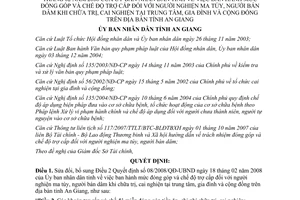 Quyết định 31/2008/QĐ-UBND sửa đổi đóng góp trợ cấp người nghiện ma túy An Giang