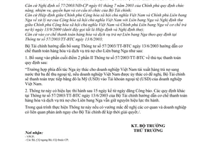 Thông tư 76/2008/TT-BTC cơ chế thanh toán hàng hóa dịch vụ trả nợ Liên bang Nga bổ sung 57/2003/TT-BTC