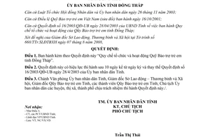 Quyết định 32/2008/QĐ-UBND tổ chức họat động Quỹ Bảo trợ trẻ em Đồng Tháp