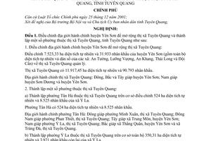 Nghị định 99/2008/NĐ-CP điều chỉnh địa giới hành chính huyện Yên Sơn để mở rộng thị xã Tuyên Quang thành lập phường thuộc thị xã tỉnh Tuyên Quang