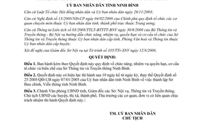 Quyết định 1634/2008/QĐ-UBND chức năng nhiệm vụ Sở Thông tin truyền thông Ninh Bình