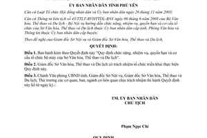 Quyết định 1404/QĐ-UBND năm 2008 Quy định chức năng nhiệm vụ quyền hạn