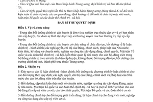 Quyết định 185-QĐ/TW  chức năng nhiệm vụ tổ chức bộ máy Trung tâm bồi dưỡng