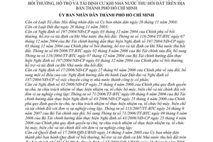 Quyết định 69/2008/QĐ-UBND quản lý và sử dụng kinh phí đảm bảo cho việc tổ chức thực hiện bồi thường, hỗ trợ và tái định cư khi Nhà nước thu hồi TPHCM