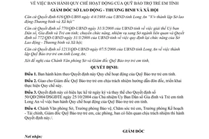 Quyết định 308/QĐ-SLĐTBXH năm 2008 Quy chế hoạt động của Quỹ Bảo trợ trẻ em