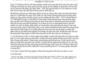 Chỉ thị 2688/CT-BNN đẩy mạnh chương trình giống cây trồng, vật nuôi, cây lâm nghiệp thủy sản