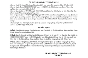 Quyết định 50/2008/QĐ-UBND tổ chức hoạt động Ban Quản lý các khu công nghiệp