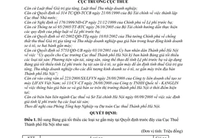Quyết định 12477/QĐ-CT-THNVDT  bổ sung, điều chỉnh bảng giá tối thiểu xe gắn máy
