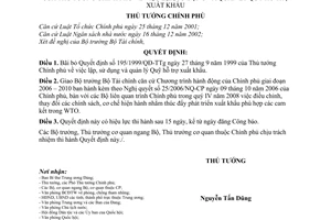 Quyết định 124/2008/QĐ-TTg bãi bỏ Quyết định 195/1999/QĐ-TTg