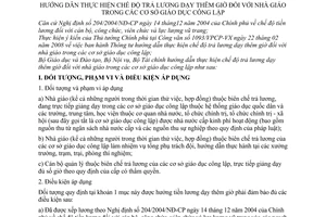 Thông tư liên tịch 50/2008/TTLT-BGDĐT-BNV-BTC  hướng dẫn thực hiện chế độ trả lương dạy thêm giờ đối với nhà giáo trong các cơ sở GD công lập