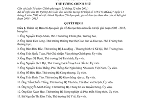 Quyết định 1230/QĐ-TTg thành lập Ban chỉ đạo quốc gia về đào tạo theo nhu cầu xã hội giai đoạn 2008 - 2015