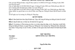 Quyết định 841/QĐ-TCTK  Quy chế công bố thông tin thống kê kinh tế-xã hội