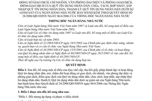 Quyết định 26/2008/QĐ-NHNN  bổ sung Quy chế cấp, thu hồi giấy phép thành lập và hoạt động Quỹ tín dụng nhân dân