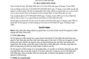 Quyết định 2051/QĐ-UBND Nhiệm vụ quyền hạn cơ cấu tổ chức Sở Tài nguyên Môi trường Thừa Thiên Huế