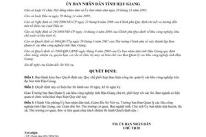 Quyết định 40/2008/QĐ-UBND Quy chế phối hợp quản lý các khu công nghiệp Hậu Giang