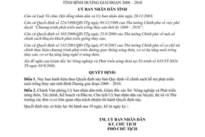 Quyết định 46/2008/QĐ-UBND hỗ trợ phát triển nuôi trồng thủy sản Bình Dương 2008 2010
