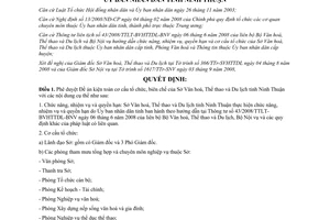 Quyết định 235/QĐ-UBND năm 2008 cơ cấu tổ chức biên chế Sở Văn hóa Ninh Thuận